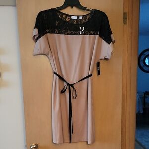 New York & Company Black and Tan Mini Dress